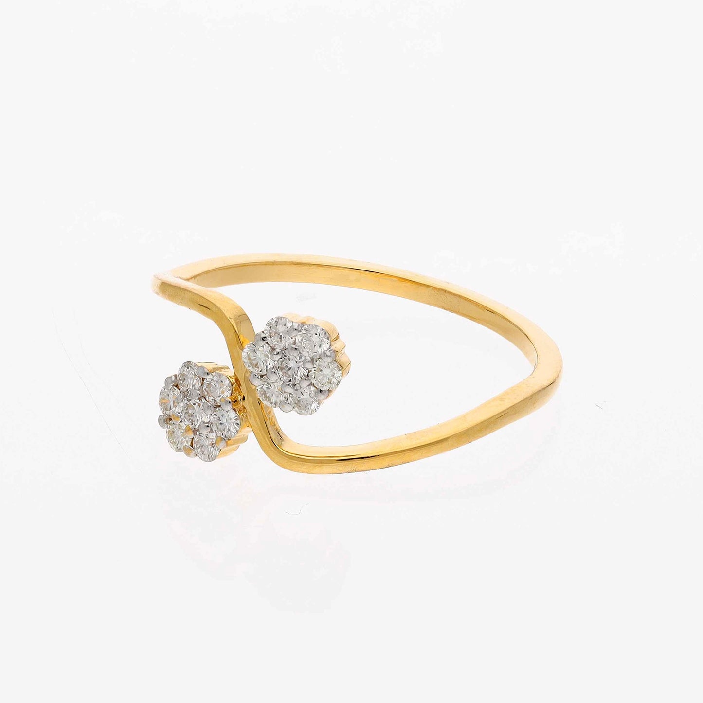 0.12 Cts. Natural Diamond Engagement Ring | 18k Yellow Gold Minimalist Rings For Women | Paved Diamond Anniversary Ring Gift For Her, MOM