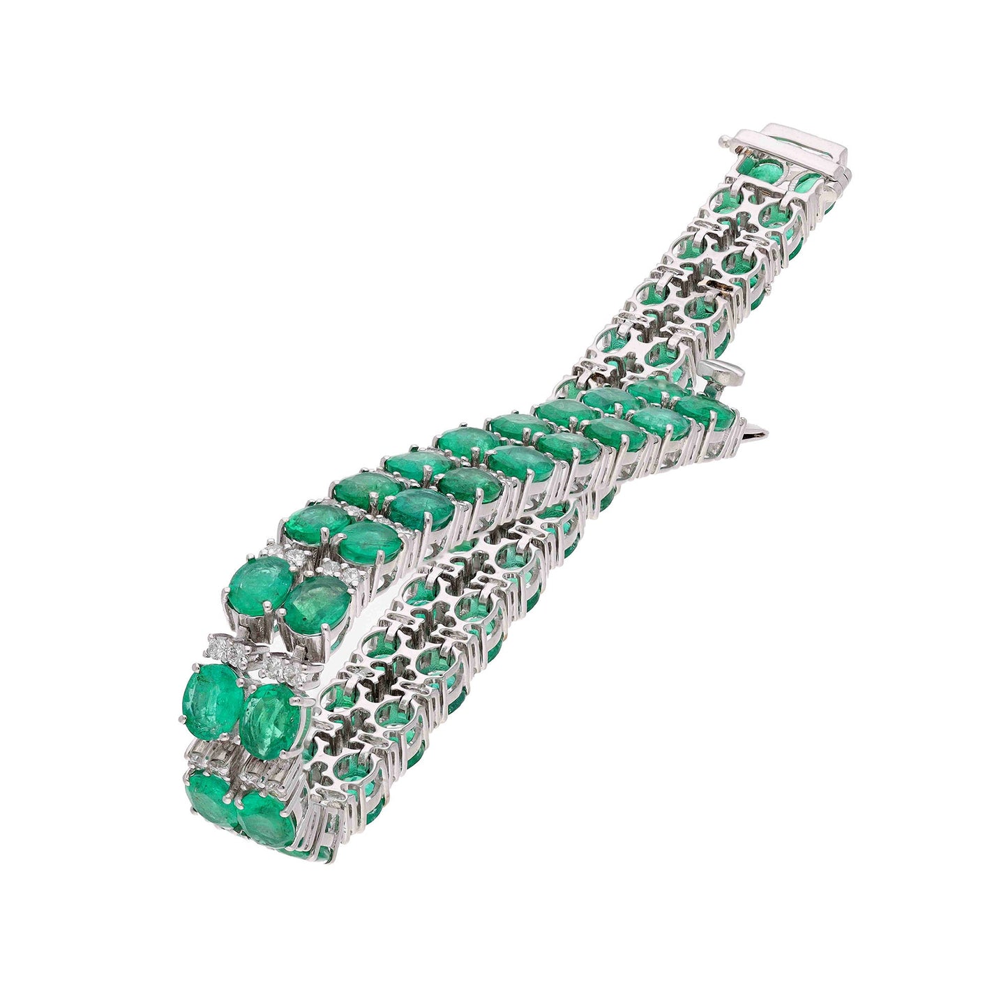 Statement Emerald Bracelet 18k Gold Jewelry / Emerald Eternity Bracelet / Green Gemstone Jewelry For Women