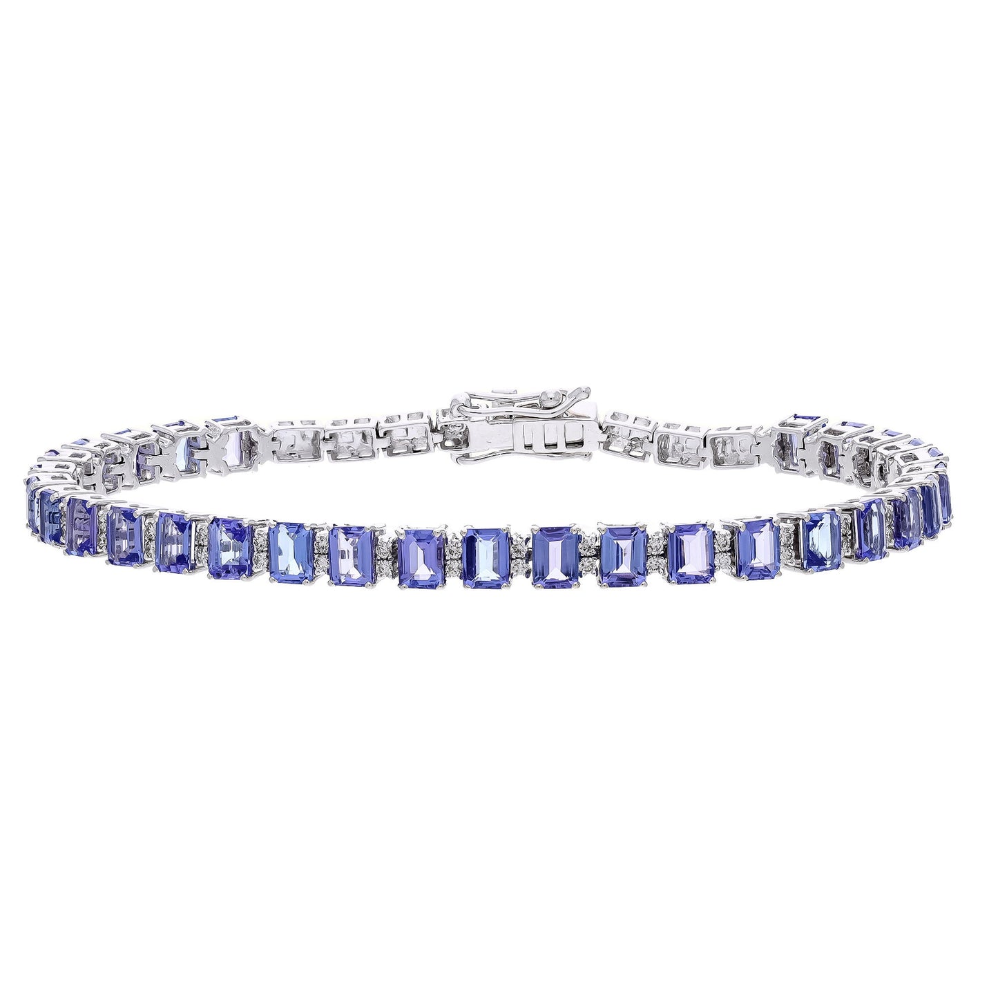 Tanzanite 18k Gold Tennis Bracelet / 6.75 inch length real gemstone bracelet / Minimalist gemstone bracelet / Gift for her