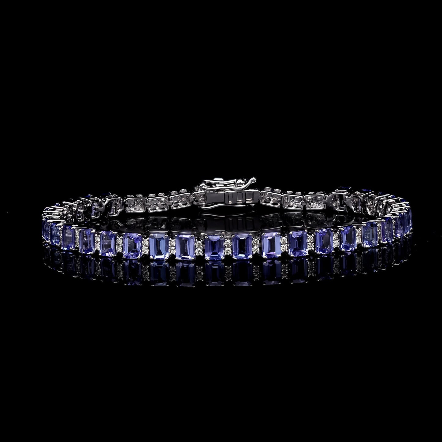 Tanzanite 18k Gold Tennis Bracelet / 6.75 inch length real gemstone bracelet / Minimalist gemstone bracelet / Gift for her