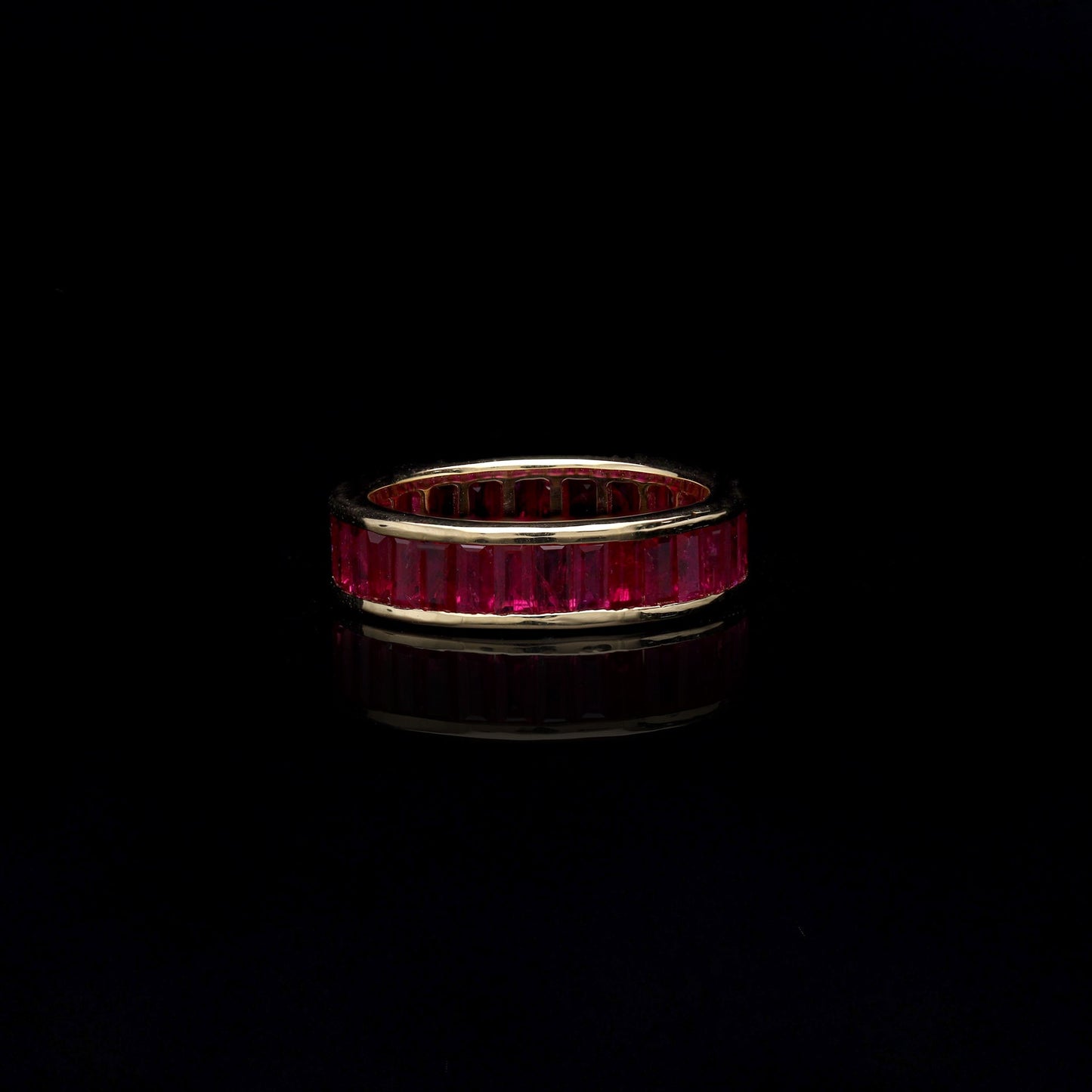 Ruby Eternity Band 18k Solid Gold / Pink Gemstone Stacking Jewelry / Pigeon Red Ruby Gemstone Ring / Statement Jewelry Gift / US 7