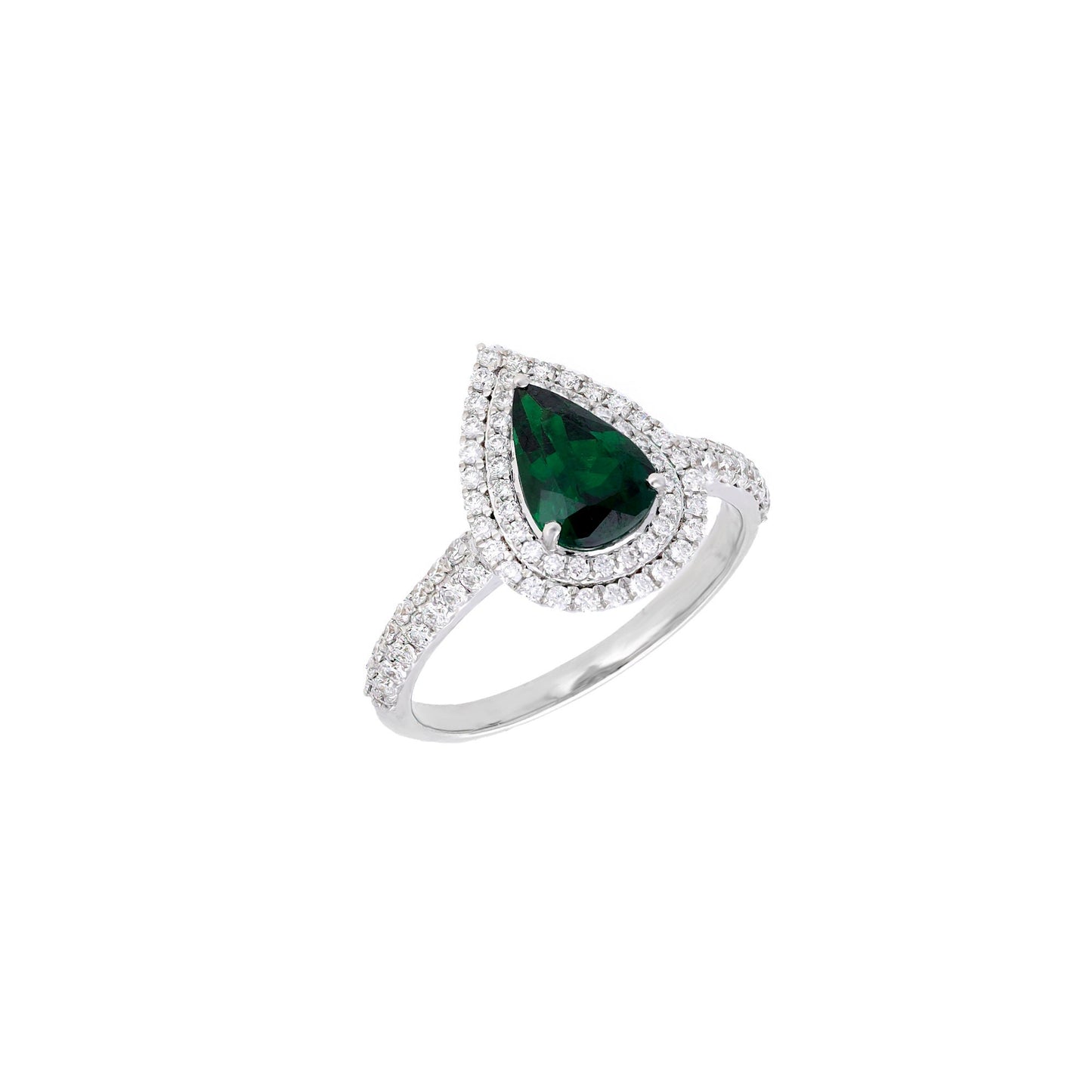 Tsavorite Diamond Green Pear Cut Ring 18k Solid white Gold / Tsavorite Jewelry Green Gemstone / Minimalist Green Ring For Her / Promise Ring