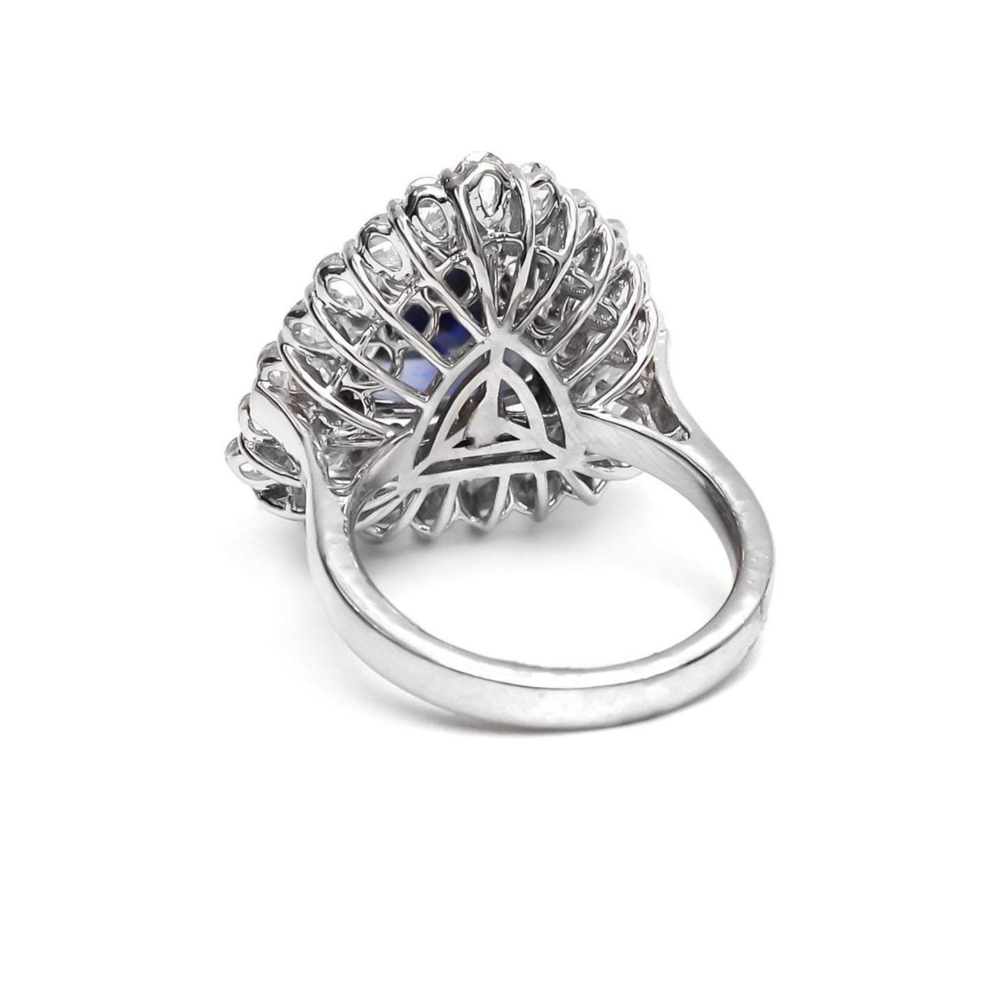 Tanzanite pear rose cut diamond ring gold | Natural tanzanite trillion cut diamond gold rings For | 18K solid gold tanzanite statement ring