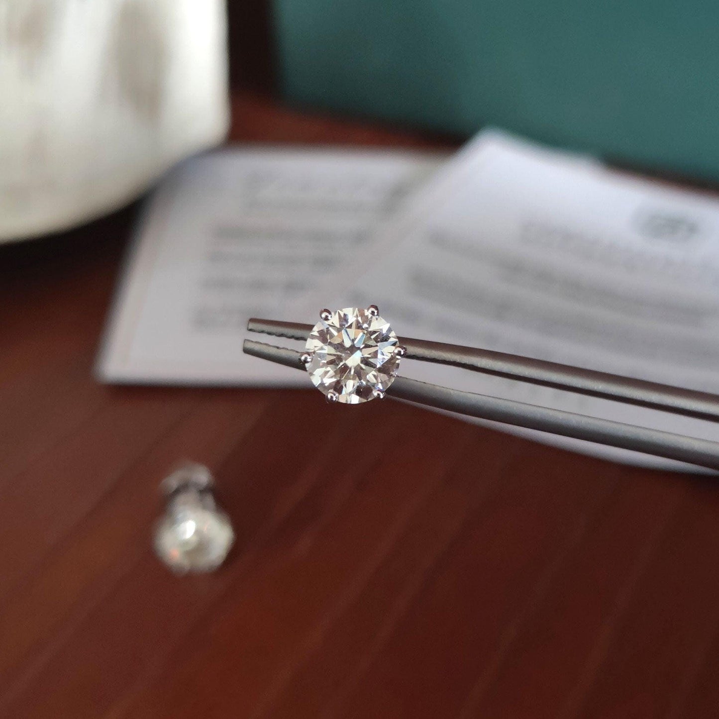 2.04 CTS. Solitaire Diamond Stud | White Gold Minimalist Screw Back Earring | I - VS2 Quality Round Brilliant Cut Diamond Prong Stud Jewelry
