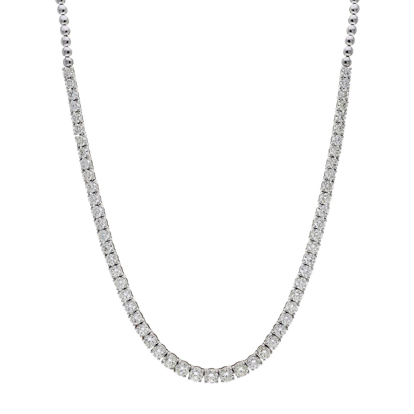 Solitaire Diamond Necklace Graduating 4.85 Cts - 3.30 Cts, Single Line Diamond Necklace Gold, Solitaire Diamond For Her, Bride Necklace