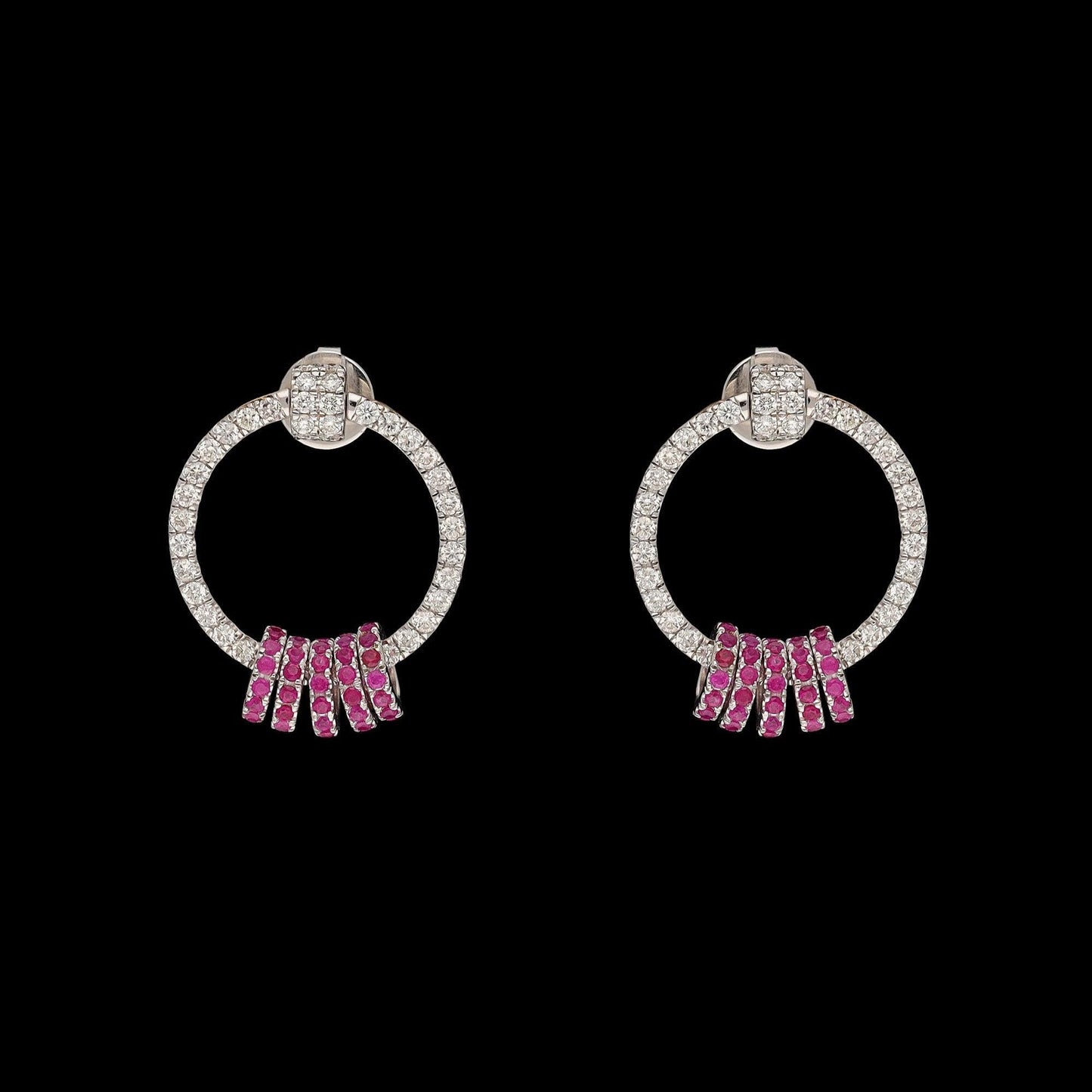 1.13 Cts. Ruby Gemstone Stud Earring Gold, Certified Natural Diamond Minimalist Earrings For Women, Handmade Gold Ruby Diamond Jewelry Gift