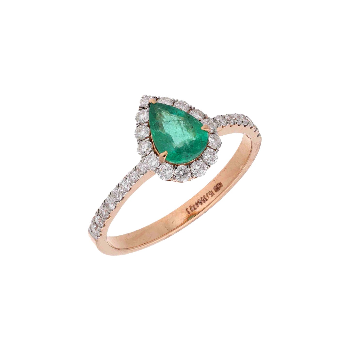 Pear Cut Emerald Diamond Gold Ring / Natural Certified Emerald Jewelry / Promise Ring For Her Green Gemstone Ring / Zoraya