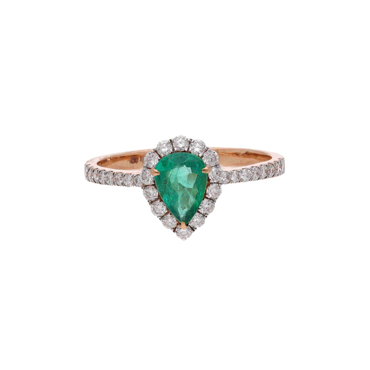 Pear Cut Emerald Diamond Gold Ring / Natural Certified Emerald Jewelry / Promise Ring For Her Green Gemstone Ring / Zoraya