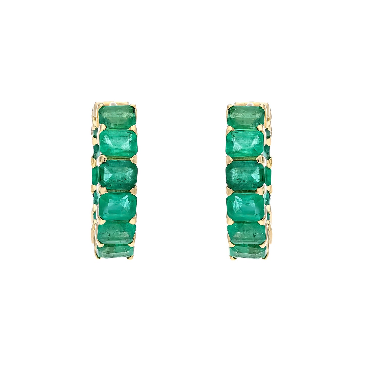 Emerald Hoops 18k Gold Jewelry / Emerald Earrings For Woman / Emerald Jewelry For Her / Natural Emerald Earrings