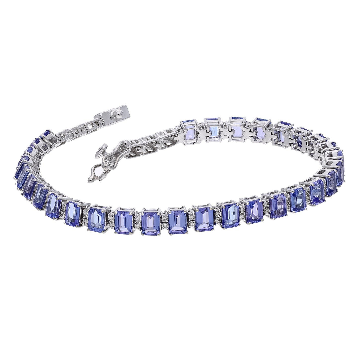 Tanzanite 18k Gold Tennis Bracelet / 6.75 inch length real gemstone bracelet / Minimalist gemstone bracelet / Gift for her