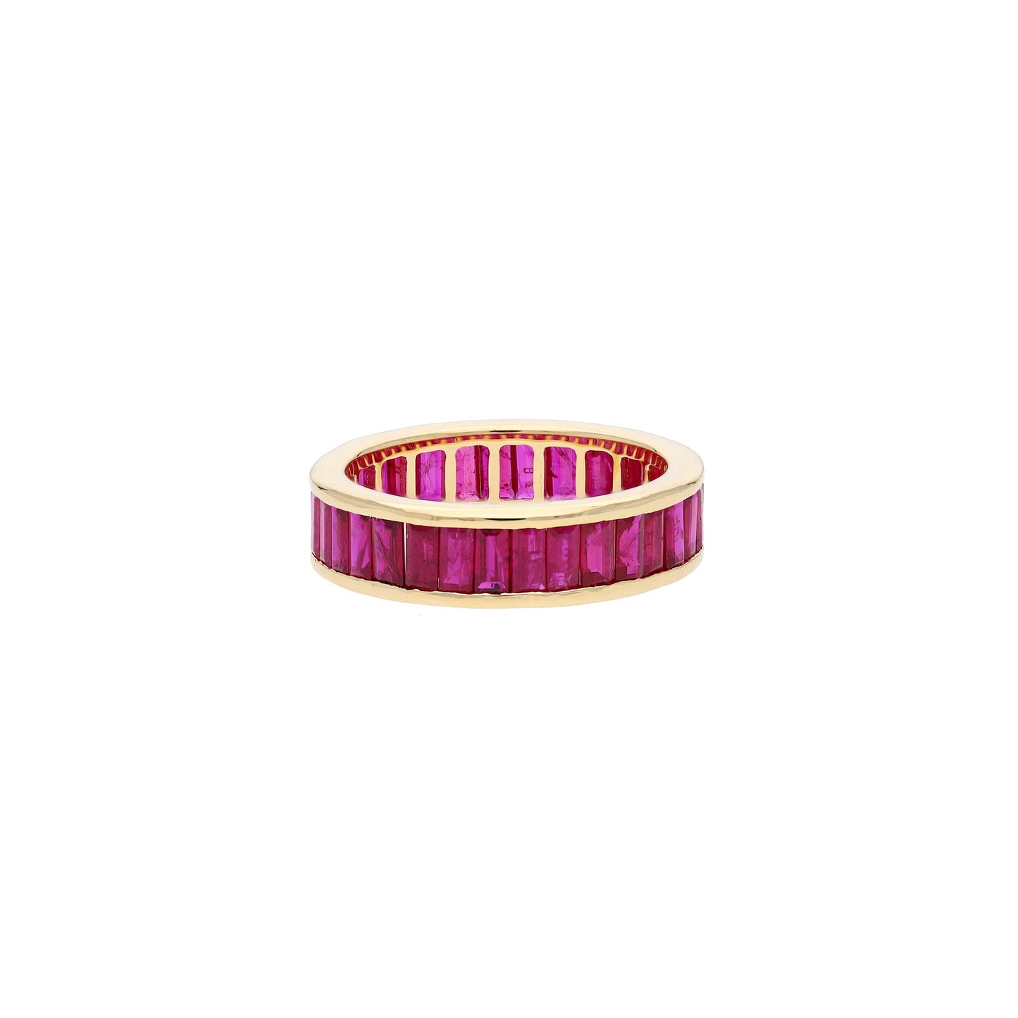 Ruby Eternity Band 18k Solid Gold / Pink Gemstone Stacking Jewelry / Pigeon Red Ruby Gemstone Ring / Statement Jewelry Gift / US 7