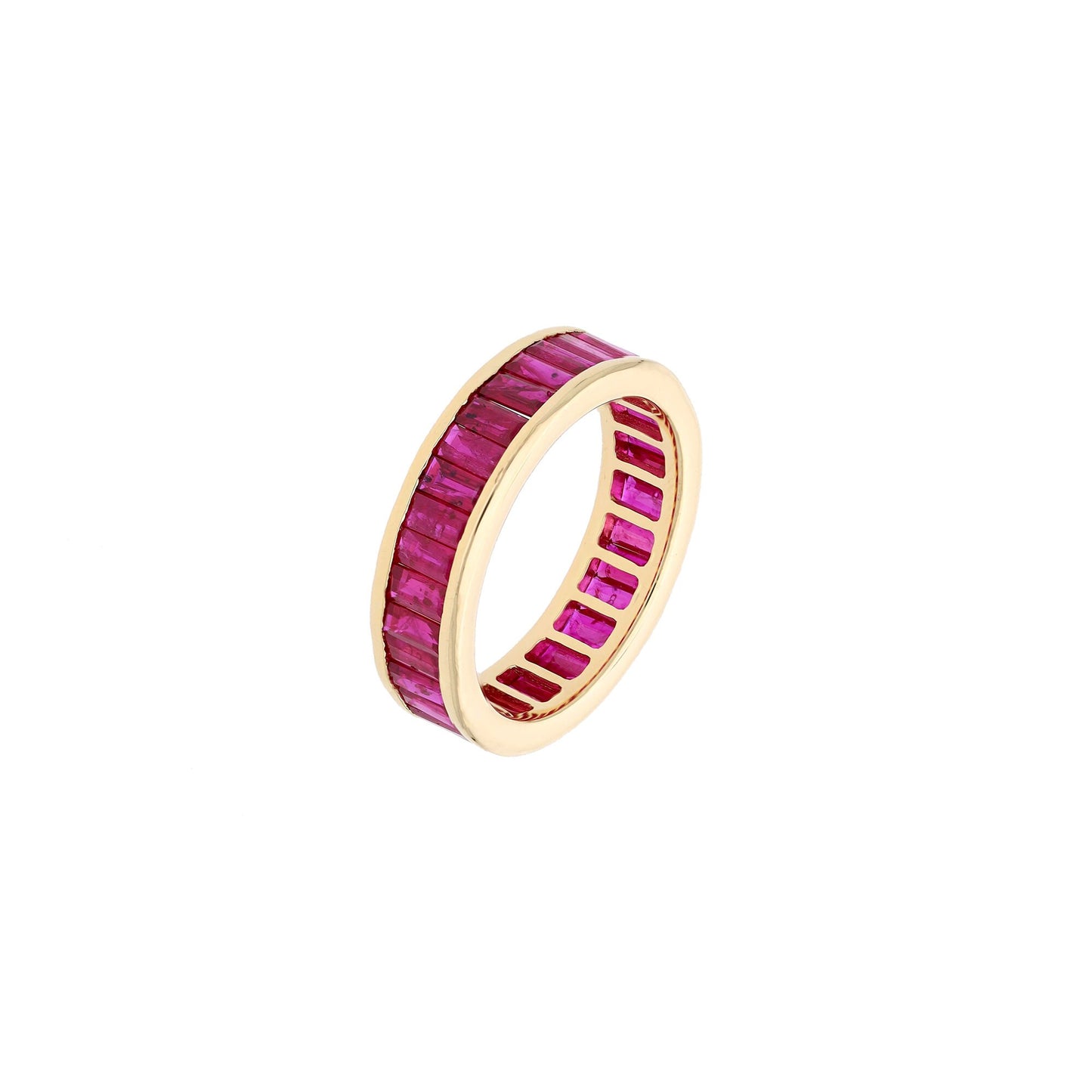 Ruby Eternity Band 18k Solid Gold / Pink Gemstone Stacking Jewelry / Pigeon Red Ruby Gemstone Ring / Statement Jewelry Gift / US 7