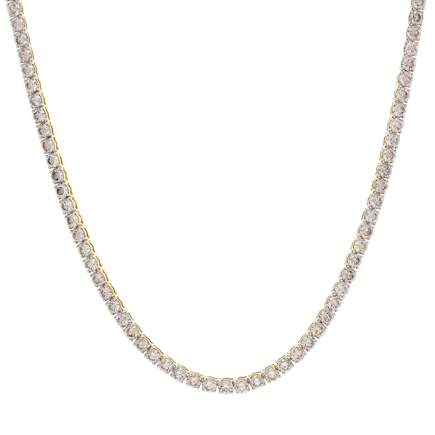 Solitaire diamond tennis necklace gold 16 inch | Champaign diamond solitaire necklace gold | Brown diamond necklace 18k gold