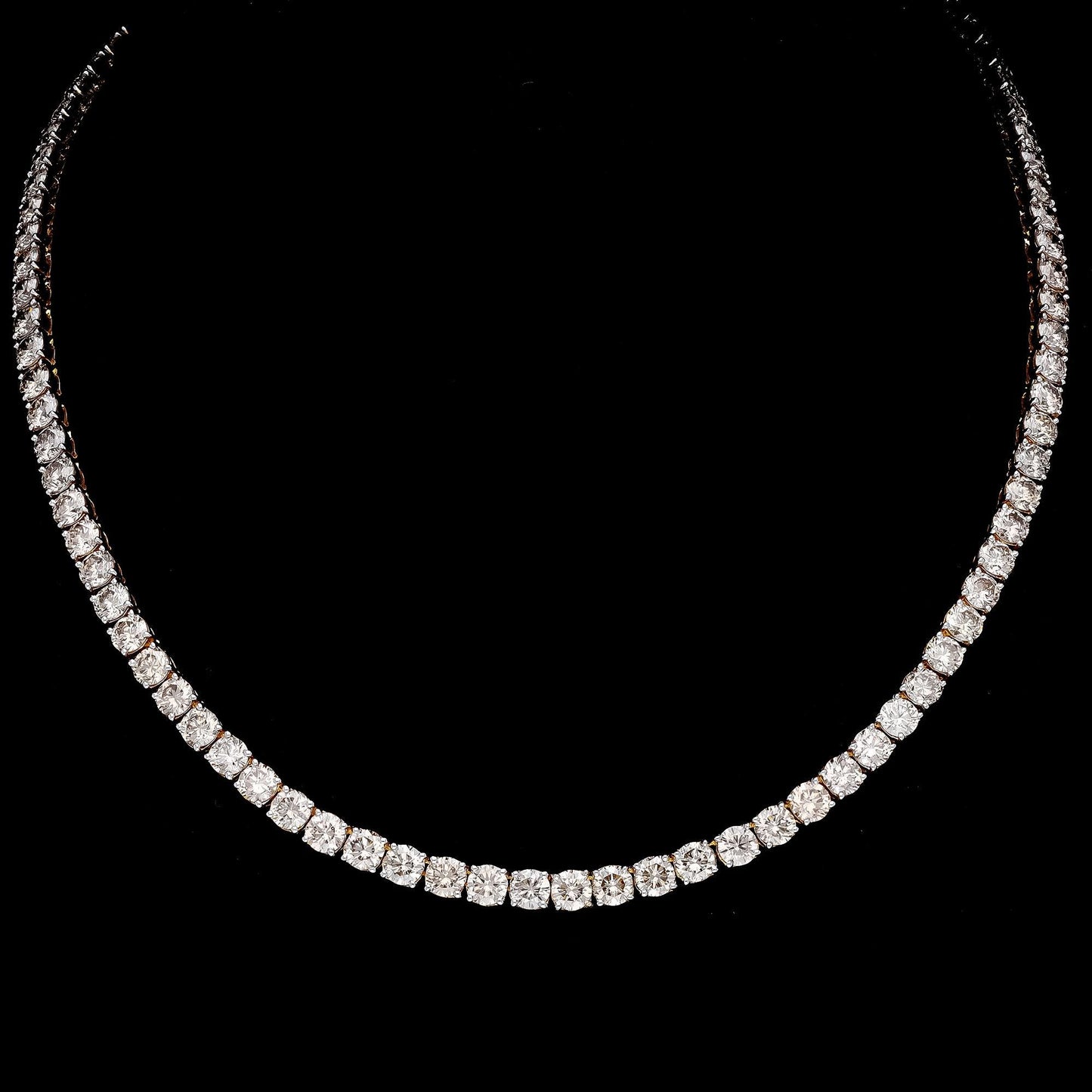 Solitaire diamond tennis necklace gold 16 inch | Champaign diamond solitaire necklace gold | Brown diamond necklace 18k gold