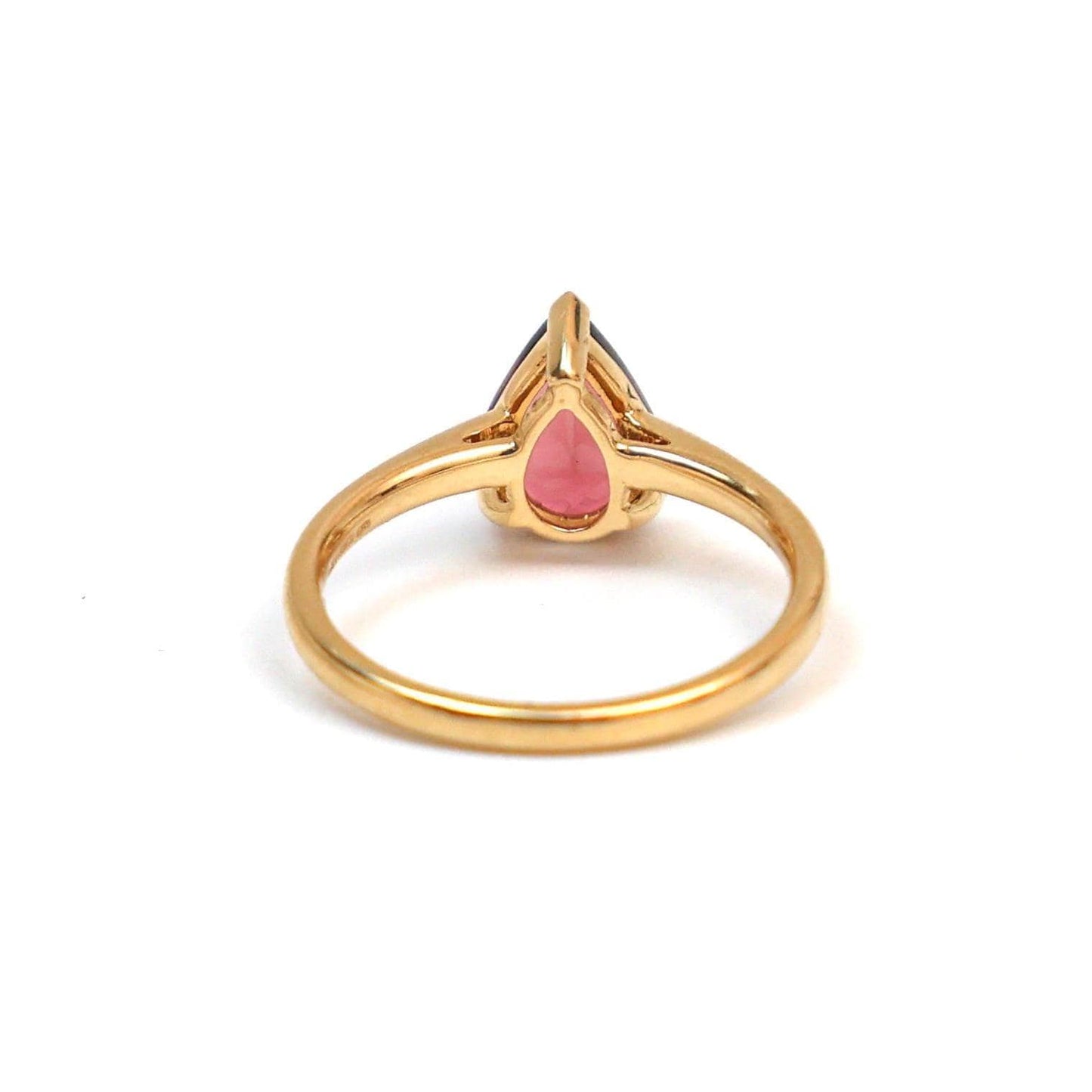 Tourmaline pear cut diamond solitaire ring gold | Natural tourmaline pear diamond prong set ring gold | Big pear tourmaline diamond ring