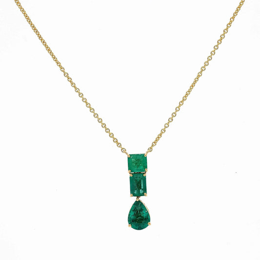Bold Design 3.81 cts Natural Emerald Pendant Necklace / 18k Solid Gold Jewelry / Emerald Jewelry For Her / Minimal Designs / Bridal Jewelry