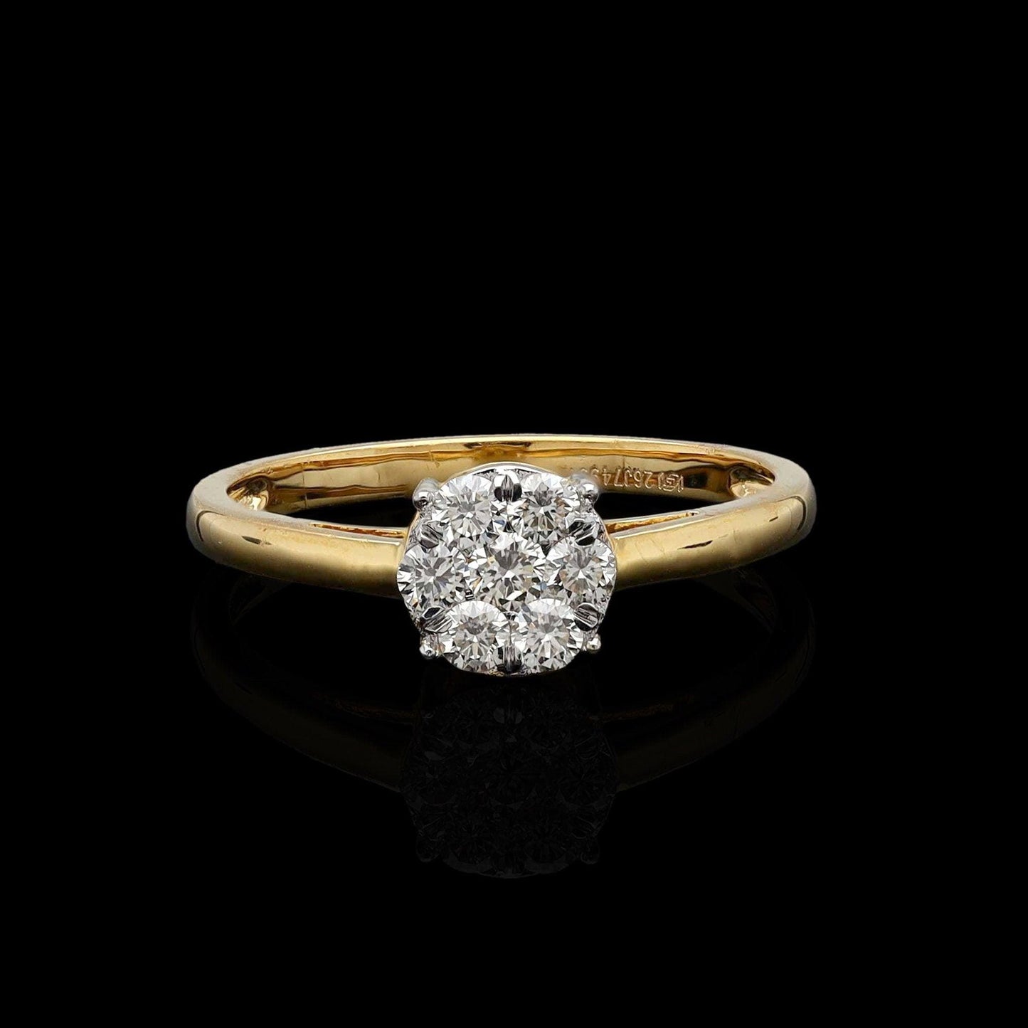 0.31 Cts. Natural Diamond Minimalist Ring | 18k Yellow Gold GH VS Diamond Wedding Engagement Ring | Pave Diamond Gold Ring Jewelry For Women