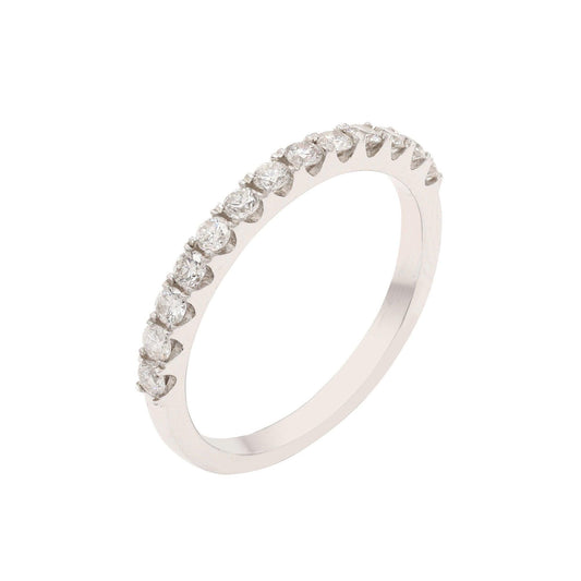 Natural Diamond Half Eternity Band | Solid 18K White Gold Eternity Rings | Pave Diamond Wedding Anniversary Ring Jewelry For Women