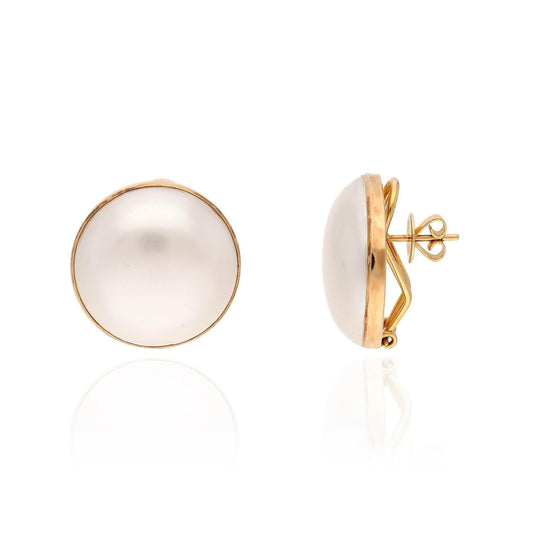 Classic Freshwater Pearl Earring Solid 18k Yellow Gold Jewelry, Natural Gemstone Stud Earrings For Women, Bridesmaid Pearl Earring Gift