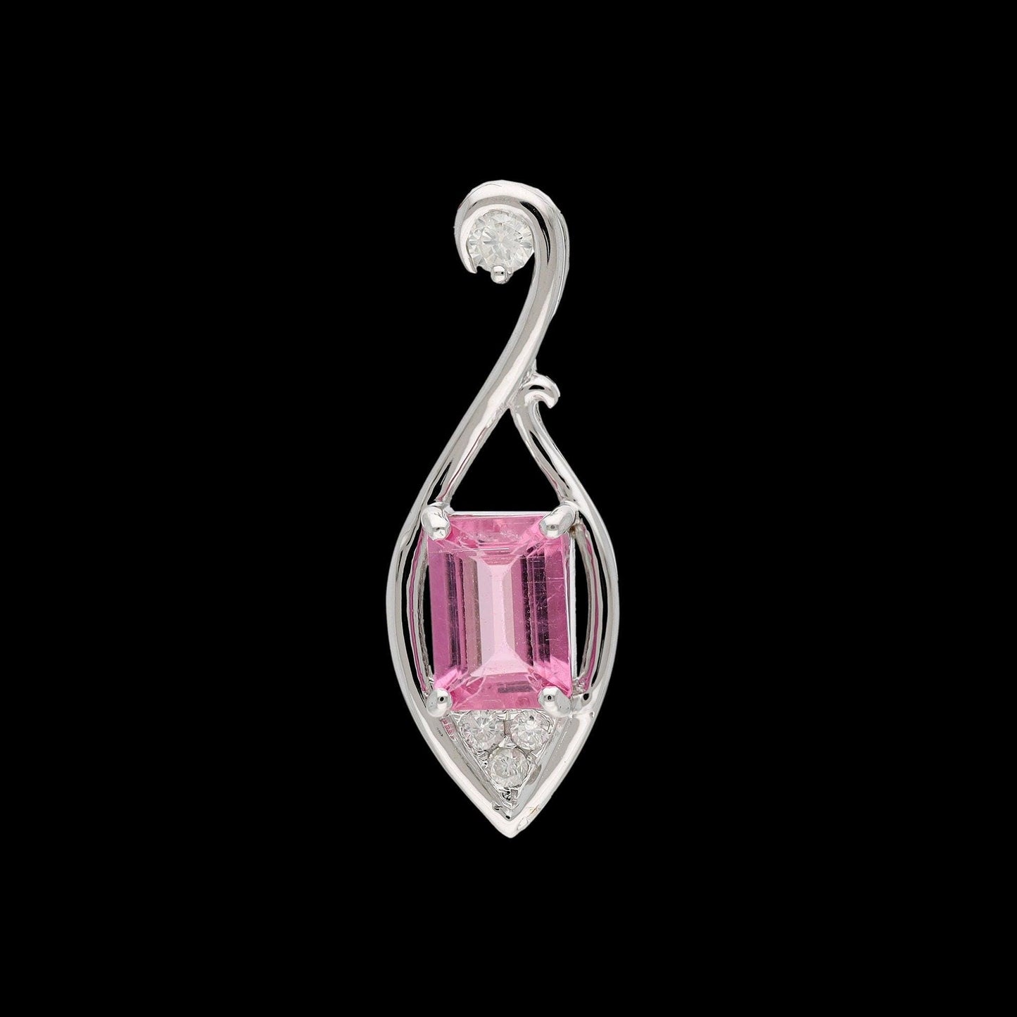 0.98ct Tourmaline Pendant in 14K White Gold with Exquisite Diamonds | Handcrafted Gemstone Necklace | Unique Jewelry Gift for Her