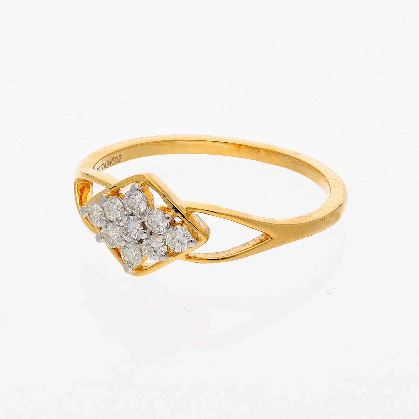 0.22 Cts. Natural Diamond Minimalist Ring | 18k Yellow Gold Diamond Statement Rings For Women | Diamond Wedding Engagement Ring Jewelry