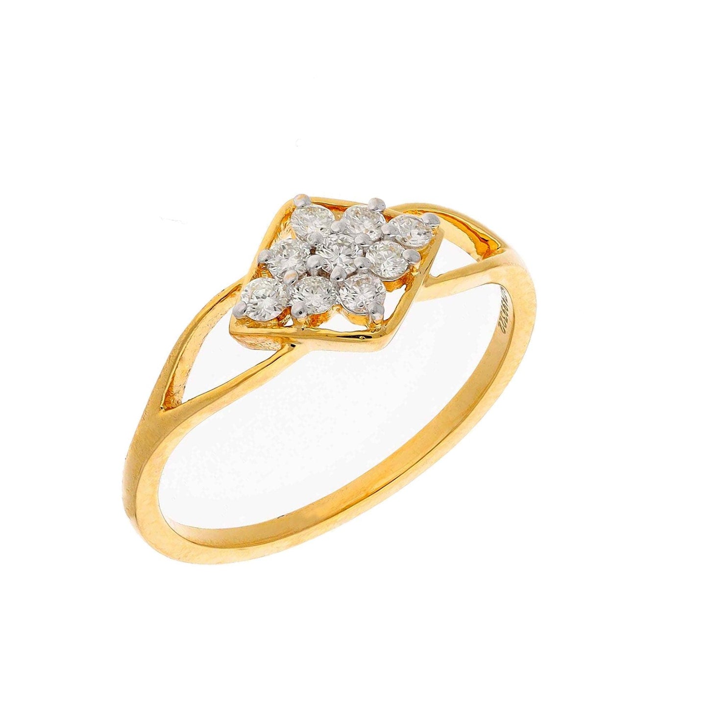 0.22 Cts. Natural Diamond Minimalist Ring | 18k Yellow Gold Diamond Statement Rings For Women | Diamond Wedding Engagement Ring Jewelry