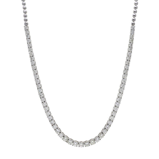 Solitaire Diamond Necklace Graduating 4.85 Cts - 3.30 Cts, Single Line Diamond Necklace Gold, Solitaire Diamond For Her, Bride Necklace