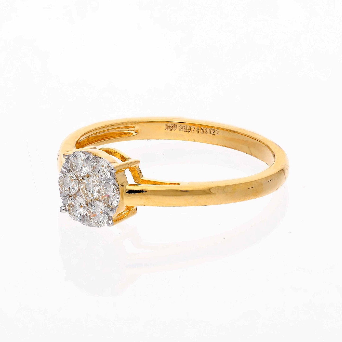 0.31 Cts. Natural Diamond Minimalist Ring | 18k Yellow Gold GH VS Diamond Wedding Engagement Ring | Pave Diamond Gold Ring Jewelry For Women