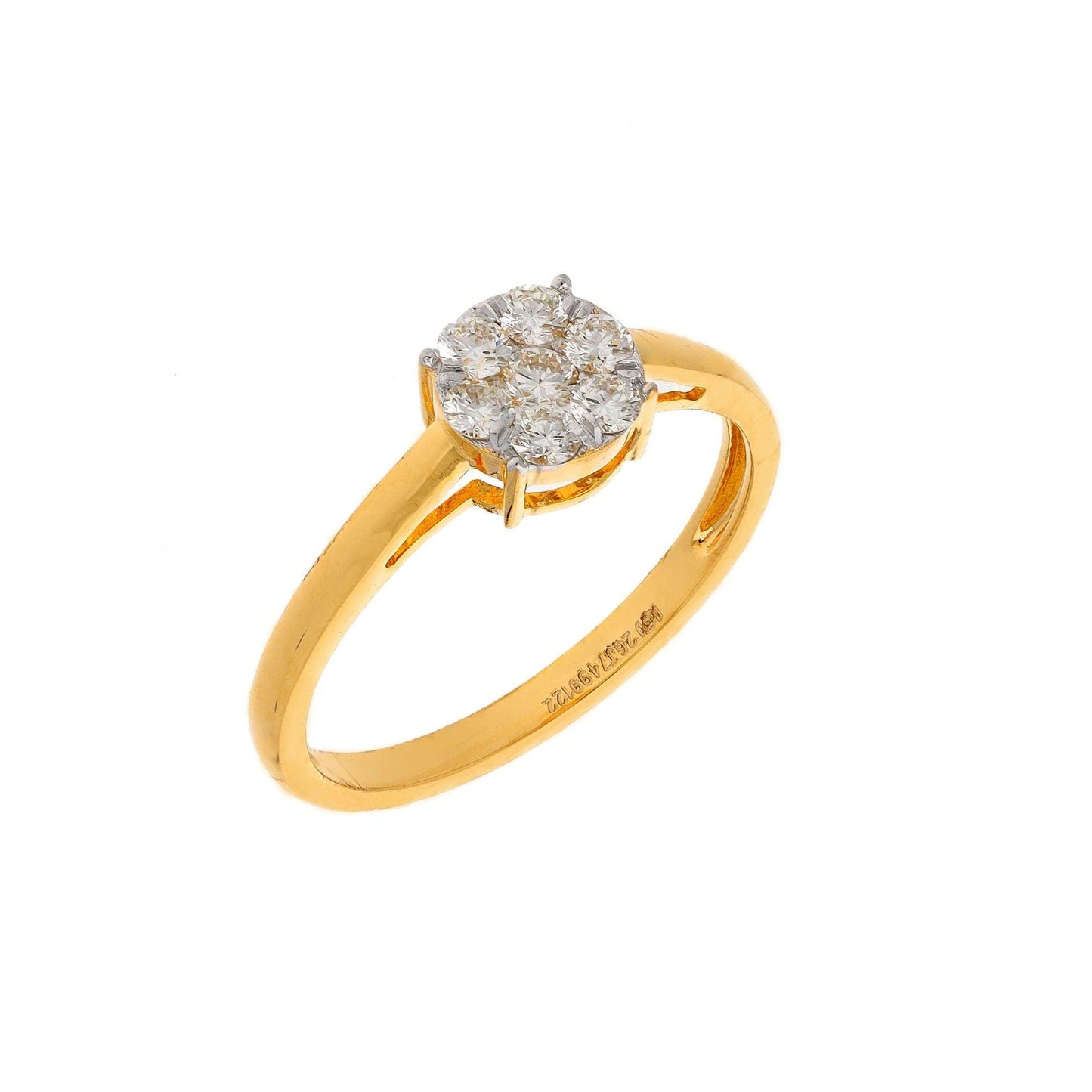 0.31 Cts. Natural Diamond Minimalist Ring | 18k Yellow Gold GH VS Diamond Wedding Engagement Ring | Pave Diamond Gold Ring Jewelry For Women